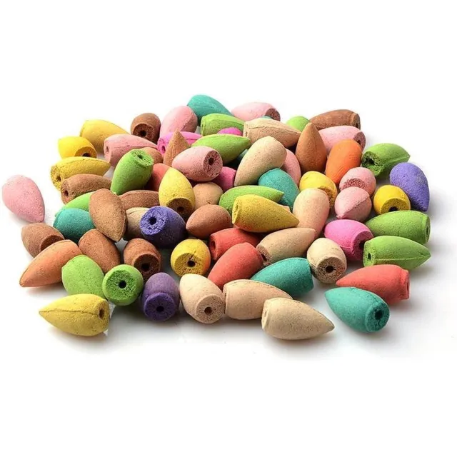 LotaHome Wierook Kegels - 90 stuks - Wierook Waterval - 90 diverse Ontspannende Geurende Kegels - 6 Geuren - Voor Wierookhouder - Meditatie - Mindfulness - Ontspanning - Natuurlijke Aroma's - Cadeau Multi-colour