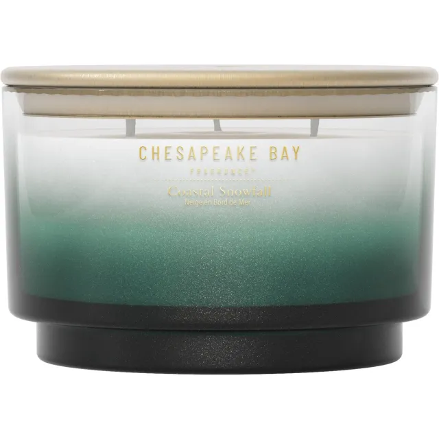 Chesapeake Bay Fragrance - Coastal Snowfall 3-Wick Geurkaars - 36 branduren groen