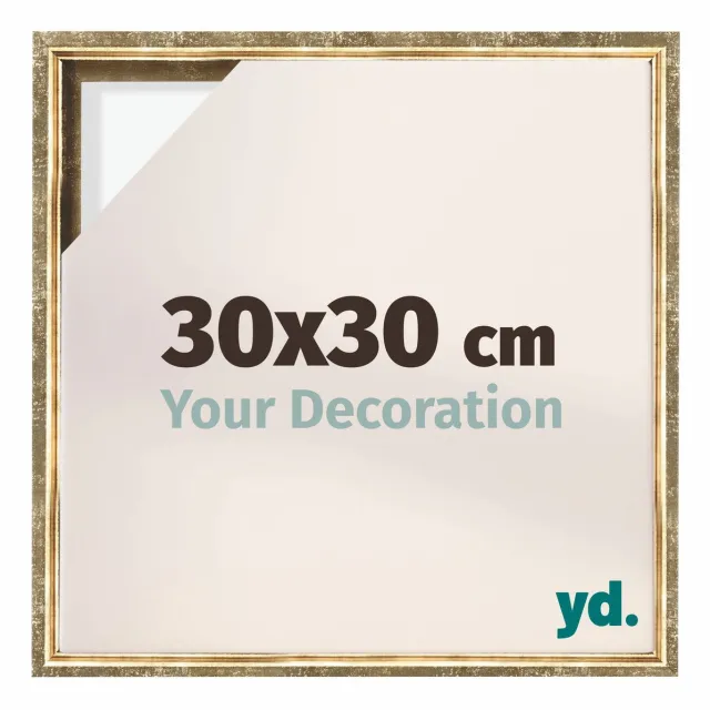 yd. yd, Baklijst 30x30 cm Goud Antiek - Lijst voor Canvasdoek - MDF Lyon