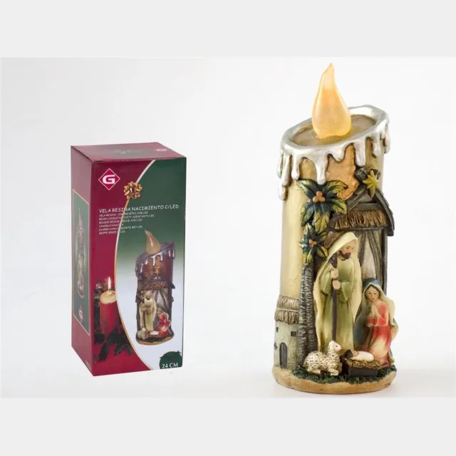 Bouwman Kaars led met heilige familie 24cm (0533) diverse