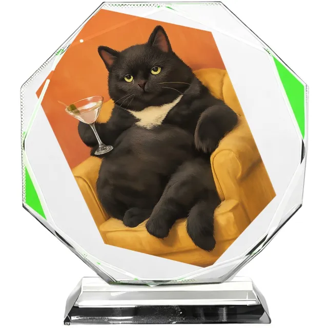Mr Cadeautjes Fotokristal hexagon - design Galerie van exotische huisdieren met chique attitude | cadeau Wit
