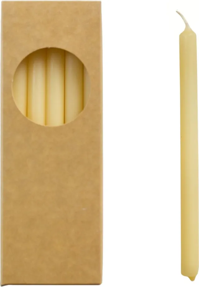 Rustik Lys Doosje met lange potloodkaarsen 'Finn' (Set van 20, Pale Banana) Geel
