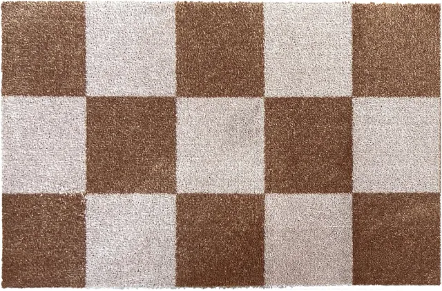 Mad About Mats PIMS - deurmat/badmat - wasbaar - you look good - droogloop/touch - 50x75cm bruin, off white
