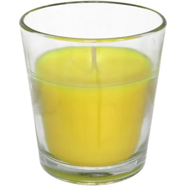 Gerimport Citronella kaarsje in potje - glas - 10 branduren - citrusgeur - geurkaars - geel