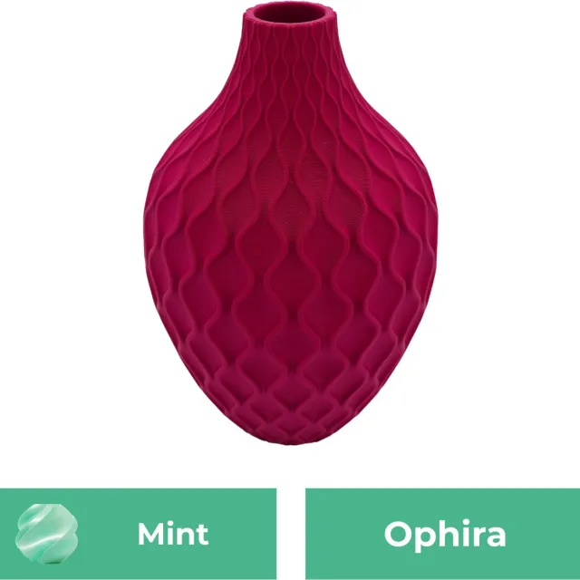 Lovora Ophira moderne vaas – Decoratieve vaas - Mint - 3d geprinte vaas – geschikt voor droogbloemen - 34CM