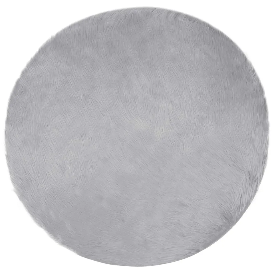 vidaXL Tapijt van imitatie TAFALLA Grijs Ø 200 cm Polyester