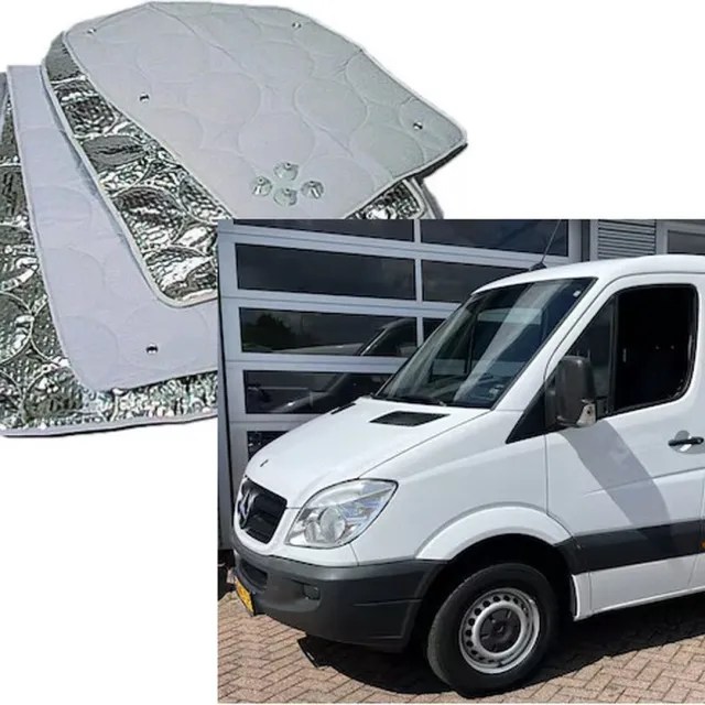 Geschikt voor Mercedes Raamisolatie Geschikt voor Mercedes Sprinter 2006-2017 Raamisolatie voorraam camper tegen hitte en kou, voorraam camper isolatie grijs
