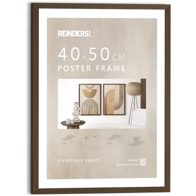 REINDERS Wissellijst hout Poster 40x50 walnoot Hout - REINDERS
