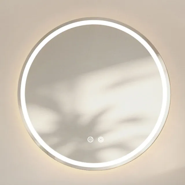 MODENUIT Ronde Badkamerspiegel – Ledverlichting – 80 cm – Glas – Zilver – Wandspiegel met Anticondensfunctie