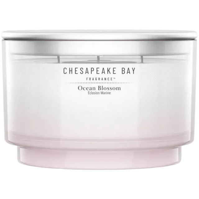 Chesapeake Bay Fragrance geurkaars - Ocean Blossom 3-Wick roze