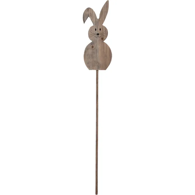 Clayre & Eef Tuinsteker Konijn 100 cm Bruin Hout