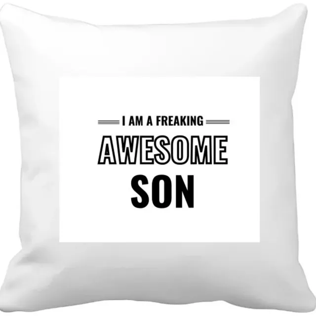 Akyol i am a freaking awesome son Kussen hoes - Zoon - de meest geweldigste zoon - verjaardagscadeau - verjaardag - cadeau - cadeautje voor zoon - zoon artikelen - kado - geschenk - gift - 40 bij 40 cm Multicolor