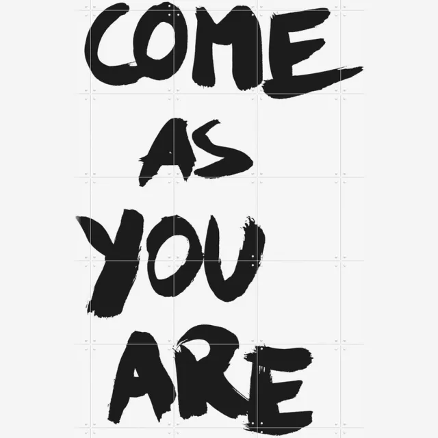 IXXI Come as You are white, Marcus Kraft - 100 x 140 cm - Grote wanddecoratie en posters - Grafisch Ontwerp, Abstract, Minimalisme, Pop art Wit / Grijs / Zwart en wit / Zwart