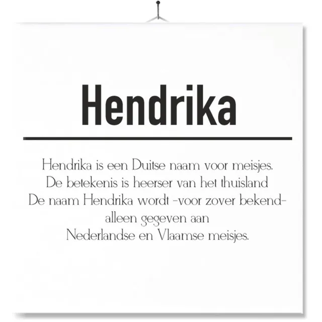 MC Living Tegel Met Opdruk | Betekenis | Kado | Cadeau | Met Naam - Hendrika Multi-Color