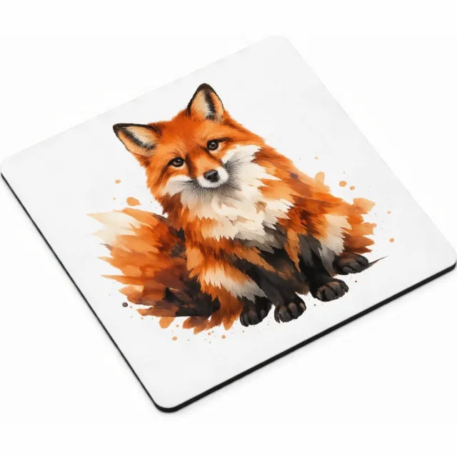 Mr Cadeautjes MDF magnetische fotolijst vierkant 9,5 - design Een groot, sfeervol bosdier met verfspatten en veel witruimt | cadeau