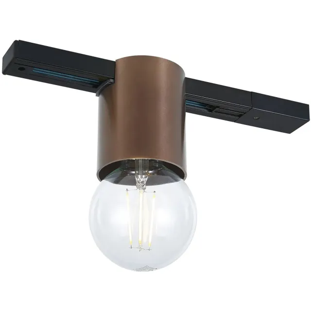 Fantasia Babu railspot voor monofasesysteem, fitting E27 (lamp niet inbegrepen), aluminium in brushed bronze, IP20, Deco-collectie.