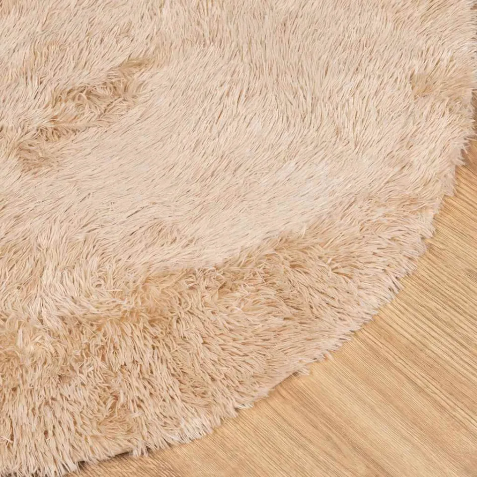vidaXL Hoogpolig vloerkleed NAVARRA 120x120 cm polyester beige, foto 4
