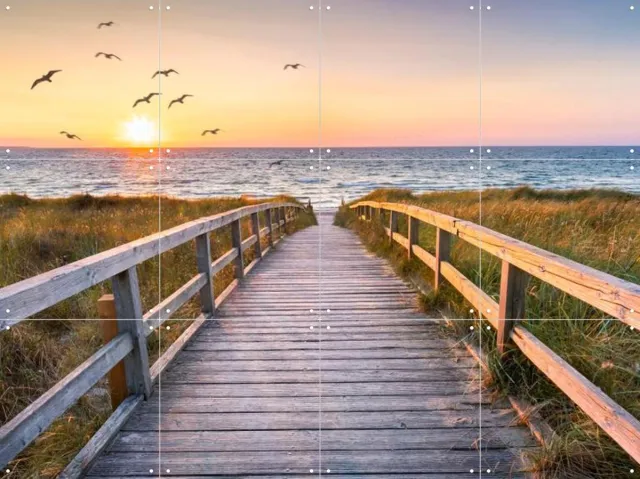 IXXI Panoramic Baltic Sea, Jan Becke - 80 x 60 cm - Grote wanddecoratie en posters - Fotografie, Woonkamer, Slaapkamer, Gang, Zomer, Paden Blauw