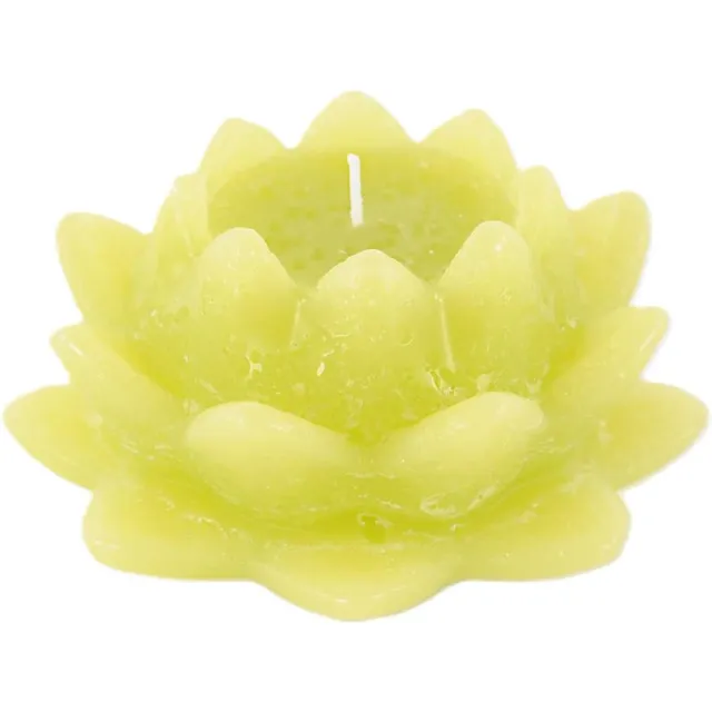 LUZ Rasteli Luz Your Kaars Waterlelie Groen-Lime Groen D 8 cm H 13.5 cm