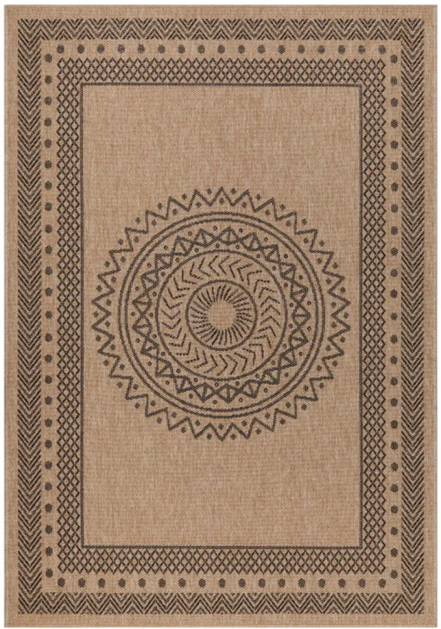 Ayyildiz Buitenkleed, vintage design, zwart, geschikt voor terras, balkon of keuken, polypropyleen achterkant, afmeting: 80 x 150 cm