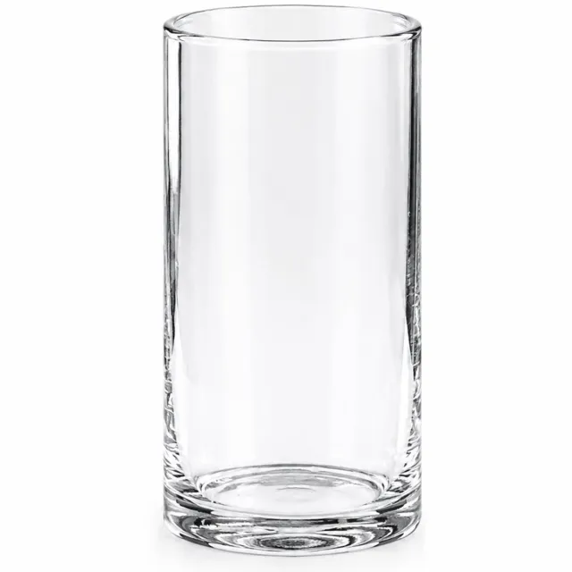 SWGOTA Transparante glazen cilindervaas, 20 cm hoog, opening 10 cm, voor dubbele tulpen en tafeldecoratie, kartonnen verpakking