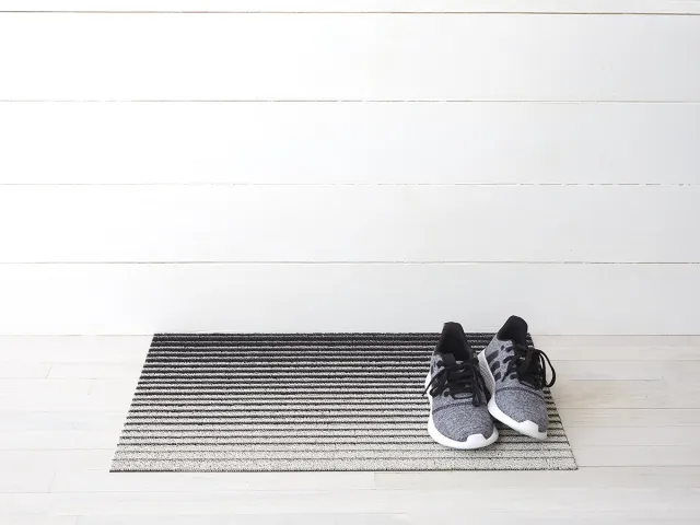 CHILEWICH Deurmat Domino Stripe Black-White Zwart-wit