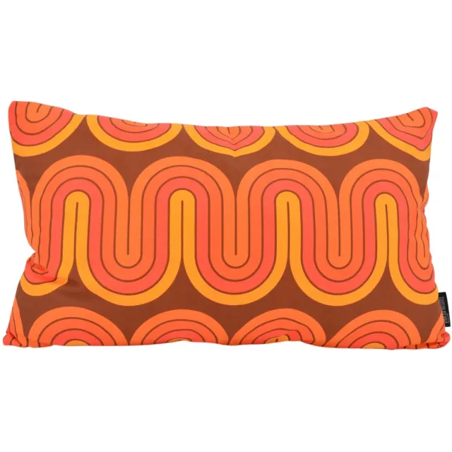 Gek op Kussens! Sierkussen Retro Style #16 | 30 x 50 cm | Katoen/Polyester Donkerbruin-Oranje