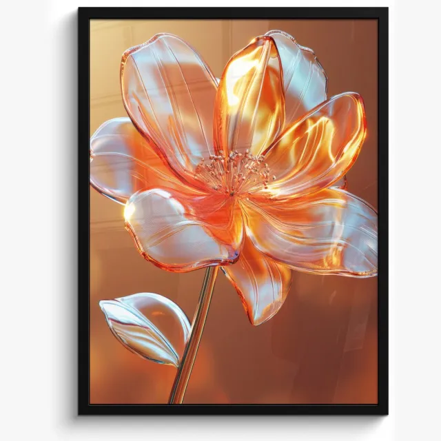 FrameYourWall Poster in lijst - Fotolijst 50x70 cm - Posters - Glazen - Bloem - Zonlicht - Posterlijst zwart - Decoratie - Wanddecoratie woonkamer - Muurdecoratie slaapkamer