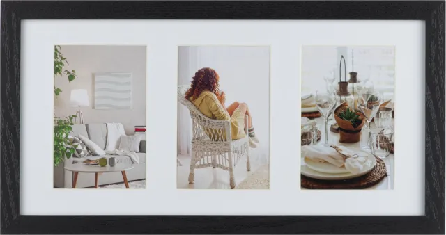 Henzo Fotolijst - Henzo - Modern Gallery - Collagelijst voor 3 foto's - Fotomaat 13x18 cm - Zwart
