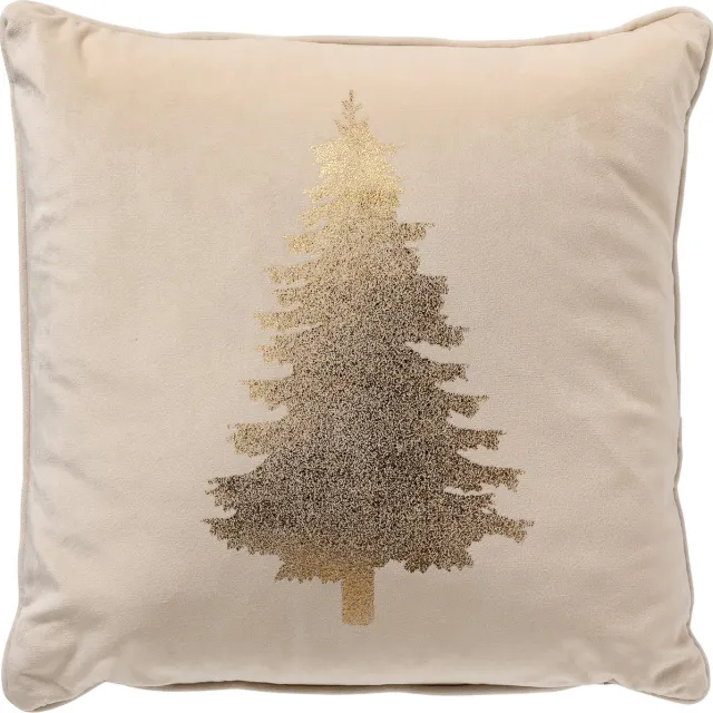 Textino TREE - sierkussen 45x45 cm - kerst - fluweel - Whisper White - wit