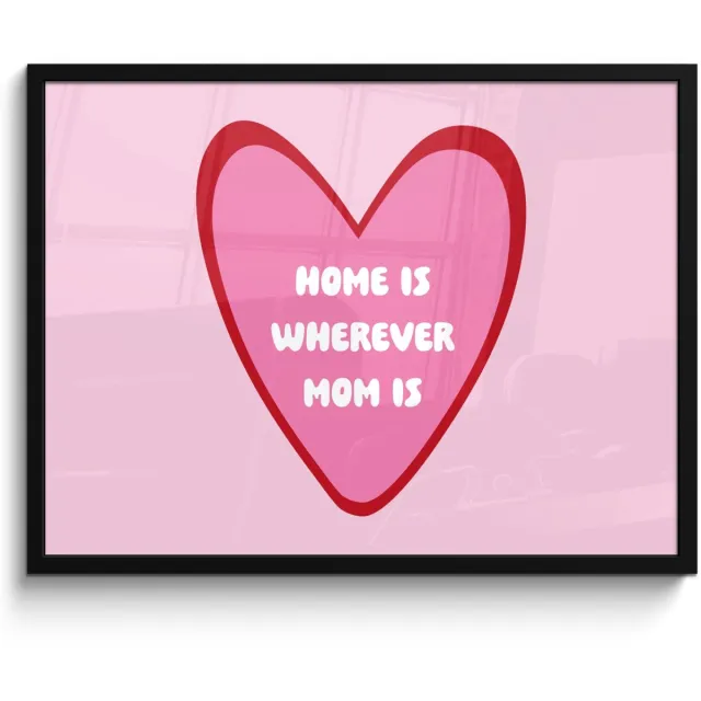 FrameYourWall Poster in lijst - Fotolijst 70x50 cm - Posters - Quote - Moeder - Roze - Posterlijst zwart - Decoratie - Wanddecoratie woonkamer - Muurdecoratie slaapkamer Moeder - Quote - Roze