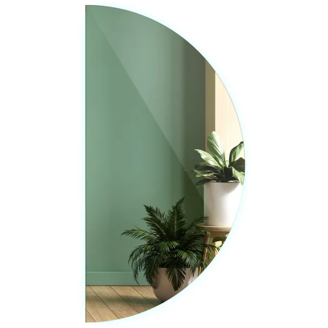 TULUP LED Spiegel - Spiegel LED Halve Cirkel - 40 cm x 80 cm - Halfronde Spiegel - Slaapkamerspiegel - Koel Wit 6500K - Halfronde Spiegel - Minimalistische Wandspiegel