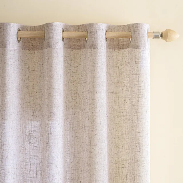Unyqoos Moderne half-transparante linnenlook gordijnen voor woonkamer en keuken Beige