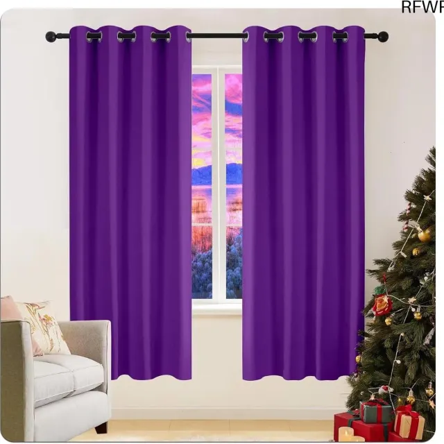 RFWR Verduisterende Gordijnen 270 x 70 cm voor Woonkamers en Slaapkamers Donkere kleur