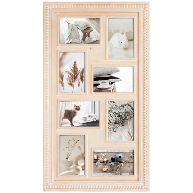 Atmosphera Collage fotolijst Natural - voor 8x foto van 10 x 15 cm - hout - beige - 37 x 66 cm - Wissellijst - Modern