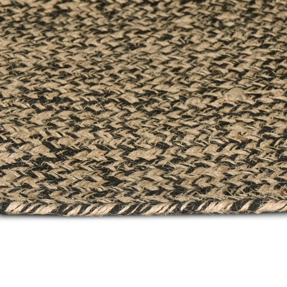 vidaXL Gebied Tapijt Naturel en Zwart 200 x 290 cm Jute, foto 3