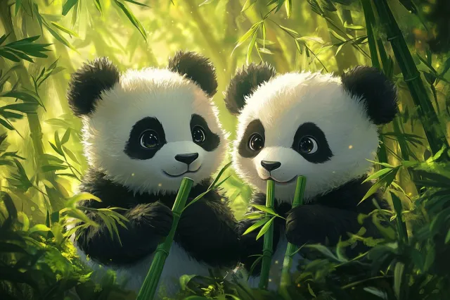 Alluvia Extra Grote A1 Panda Poster Groen