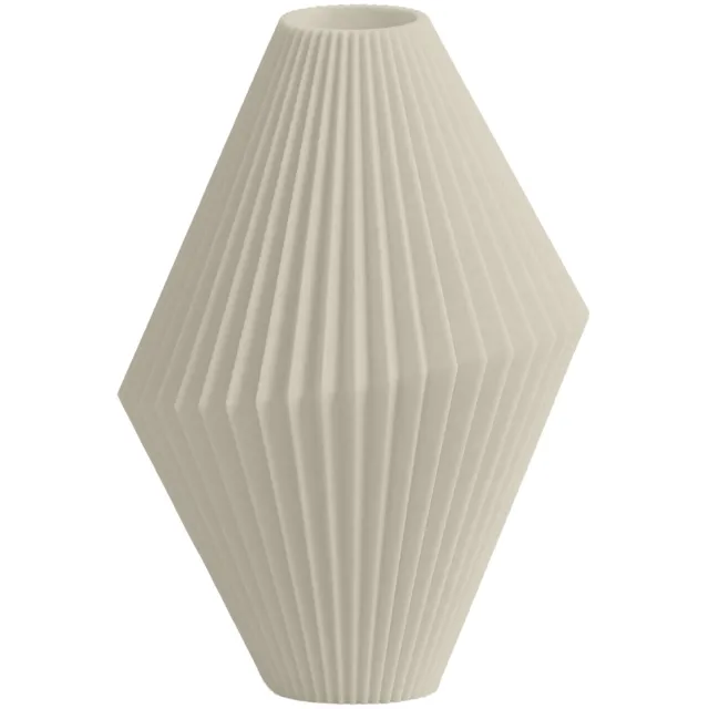 Layvo MILO Vaas - Crème - D18 x H25 cm - droogbloemen vaas - geometrische vaas - gerecycled plastic