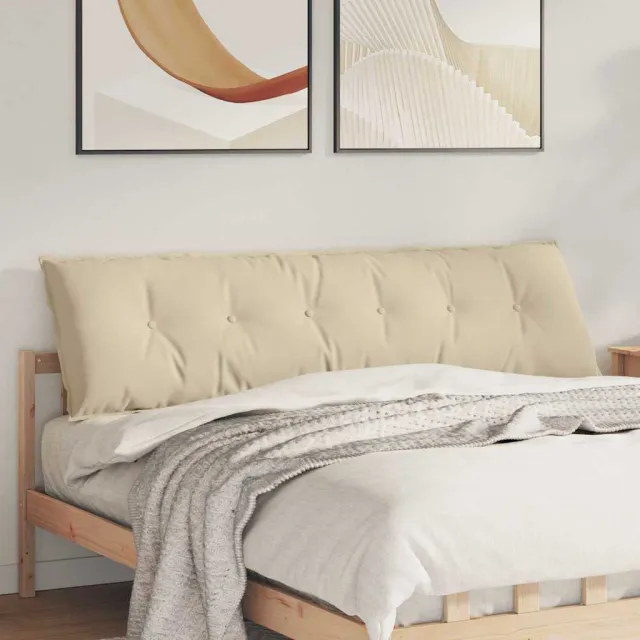 vidaXL Rugkussen Crèmekleurig 180 x 50 x 19 cm Microvezel Stof