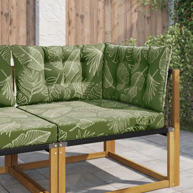 vidaXL Buiten bankkussen Stof Bladontwerp 68,5 x 68,5 cm Bladontwerp Mosgroen