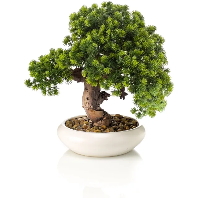 Emerald Kunstplant Bonsai Japanse Ceder 37cm - Kunstplant voor binnen Groen