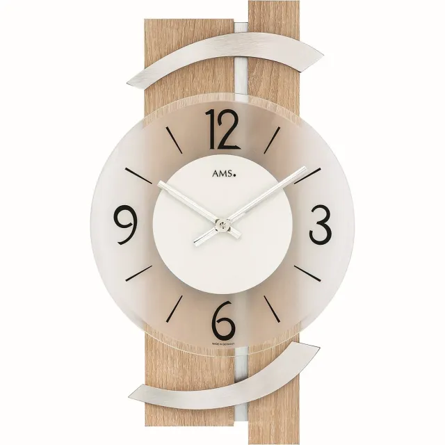 AMS 9546 Wandklok Sonoma-Aluminium Bruin