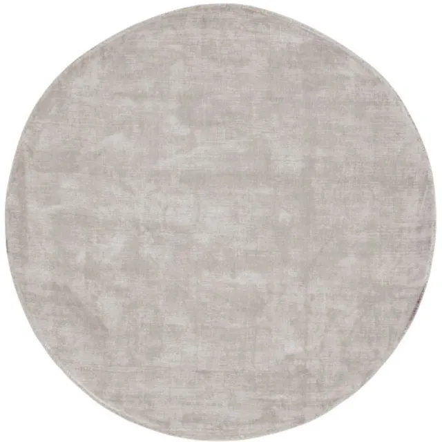 Must Living La Belle vloerkleed rond viscose lichtgrijs - Ø150 cm