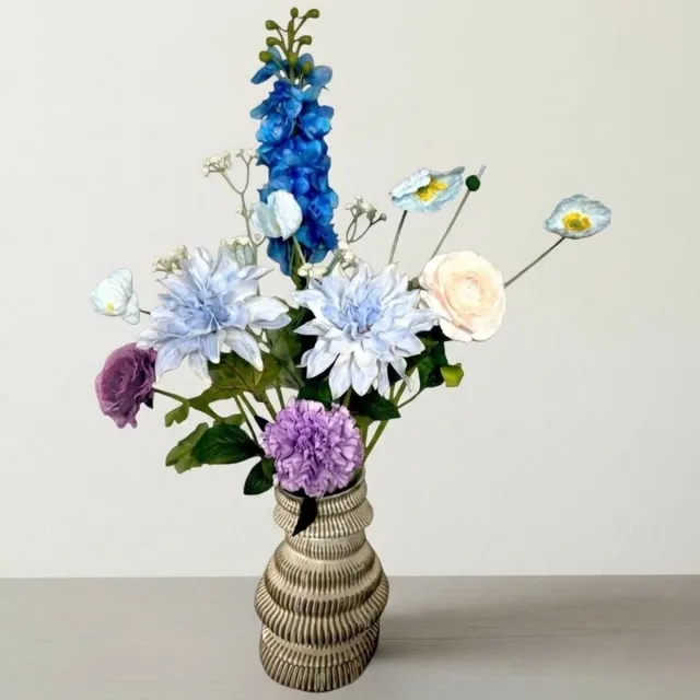 Luviore Kunstbloemen boeket van zijde met Real Touch afwerking - Zijde kunstboeket - bloemen Wit