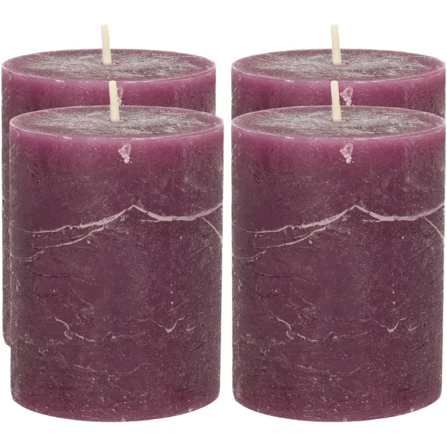 Atmosphera Atmospera Stompkaars/cilinderkaars - 4x - bordeaux rood - 7 x 9 cm - middel rustiek model