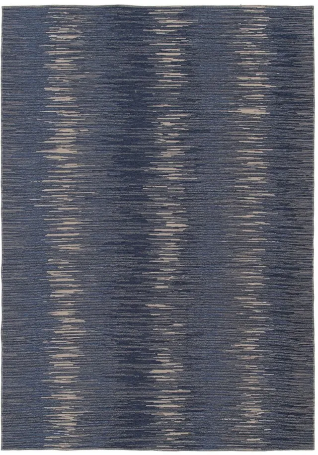 Heritaged Abstract vloerkleed - Sapphire Ripple jeansblauw 160x230