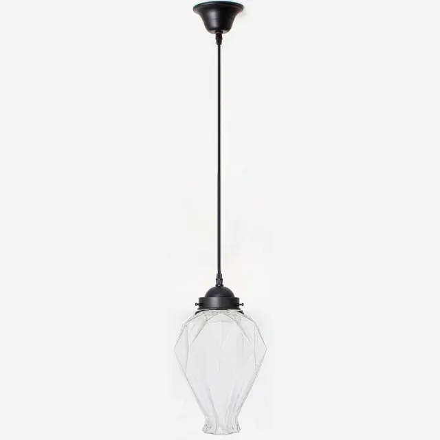Coloured by Art Hanglamp aan snoer Chicago Moonlight - Art Deco Trade Zwart
