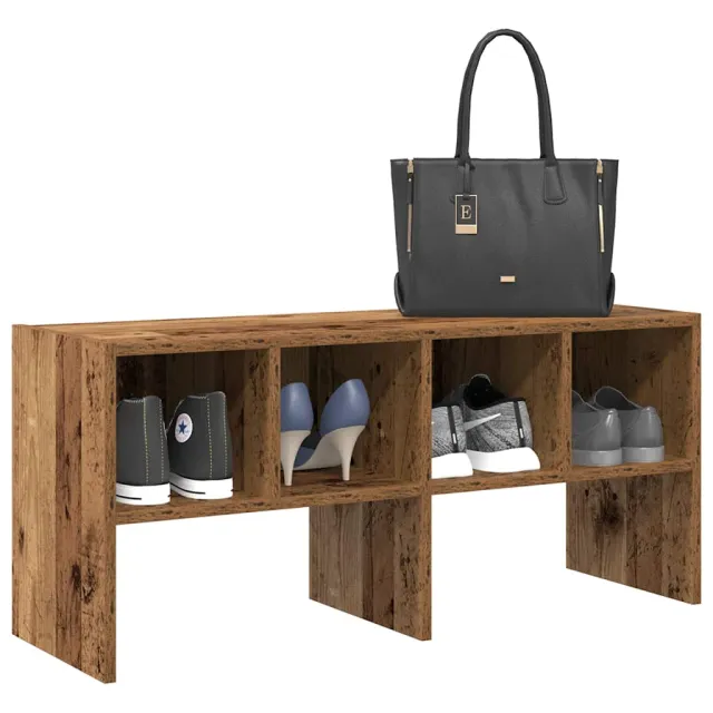 vidaXL Schoenenrek stapelbaar 89,5x30x40 cm oud houtkleurig Bruin