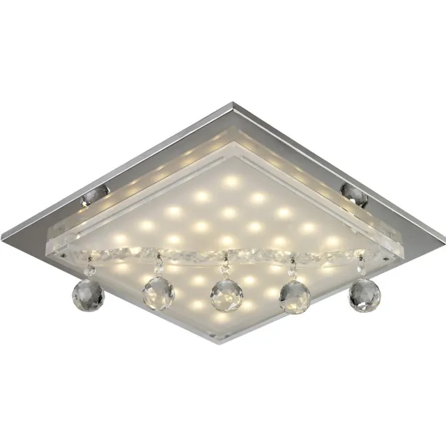 ESTO 19 Watt LED plafondlamp kristallen kroonluchter verlichting glazen lamp749027 zilver