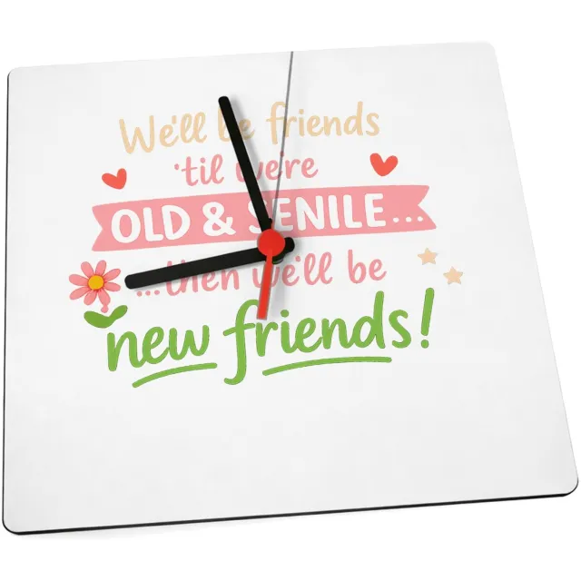 Mr Cadeautjes Klok 19 x 19 - design Speelse eerlijkheid met een zachte, handgemaakte uitstraling | cadeau Wit